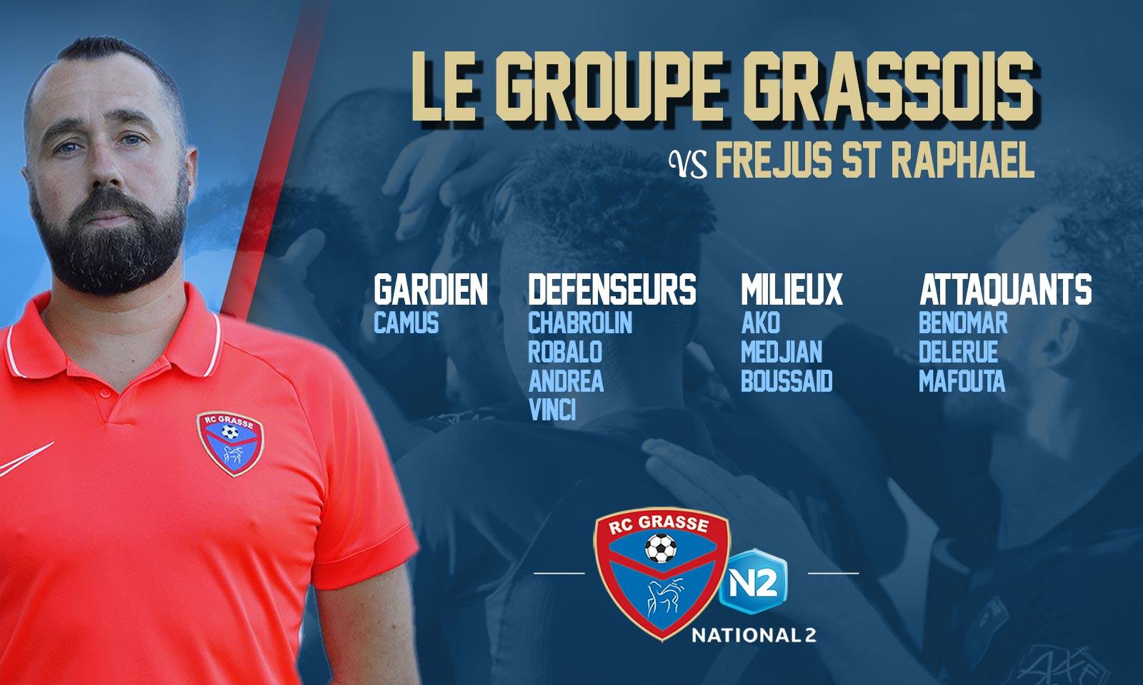 N2 : La composition d’équipe pour affronter l’Étoile Fréjus/Saint-Raphaël
